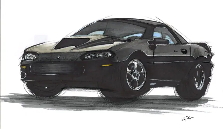 Camaro negro — Ilustración de autor por Vionda