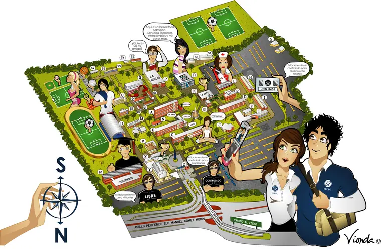 Mapa ITESO — Proyecto ilustrado por Vionda