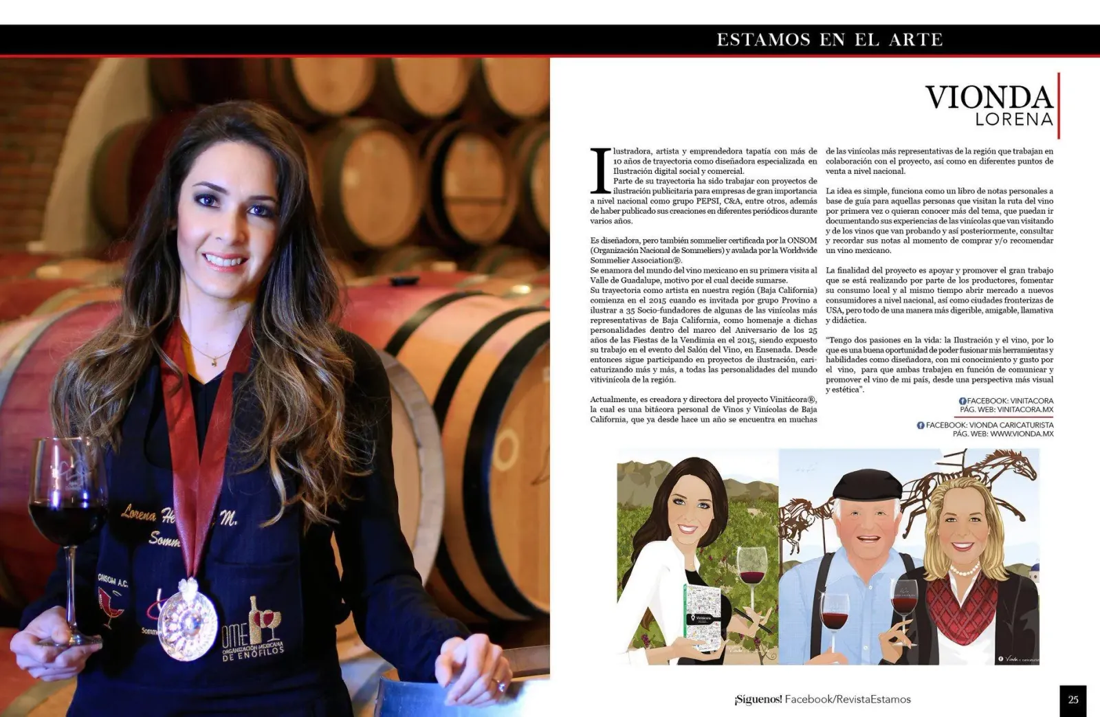 Interiores y portada de Vinitácora, publicación ilustrada por Vionda